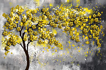 Obraz Strom so zlatými kvetmi 